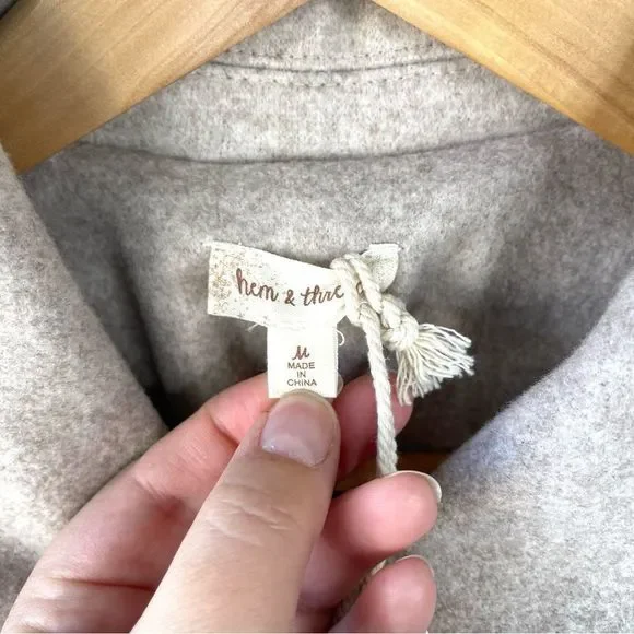 Hem & Thread Tan and Orange Shacket Size Medium NWOT - Picture 3 of 7